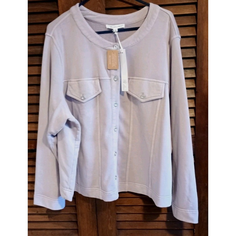 NWT Jane & Delancey Lavender Jacket Round Neck Utility Pockets Shacket 3X